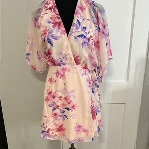 Lulu's Floral Pink and Purple Mini Dress